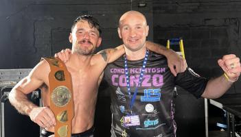 Conor Mcintosh and trainer Richard Grigg