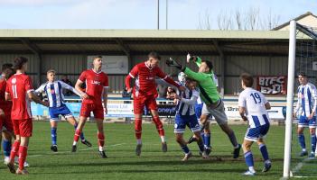 Barnstaple's chaotic loss at Clevedon. Image from Steve Screech