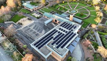 North Devon Crematorium solar panels aerial