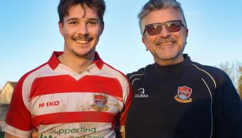 Bideford's man-of the match, Sam Picillo and father, Tony Picillo. Pic from Kevin Crowl