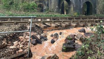 tarka line flood damage between crediton-exeter