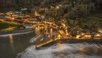 URBAN LINES CATEGORY WINNER Shaun Davey High Tide at Dusk in Lynmouth at Christmas EXMOOR NEW