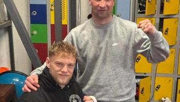 Joe Evans and manger trainer Richard Grigg