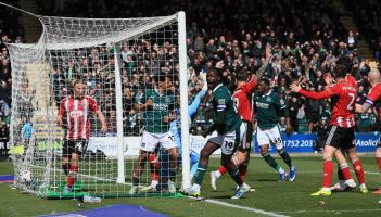 Plymouth Argyle v Exeter City. Pic from PPAUK