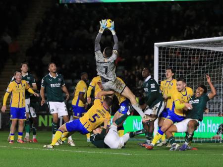 Plymouth Argyle v Mansfield Town. Pic from PPAUK