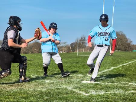 Ed Willmott steals home. Photo by Daniel Owen