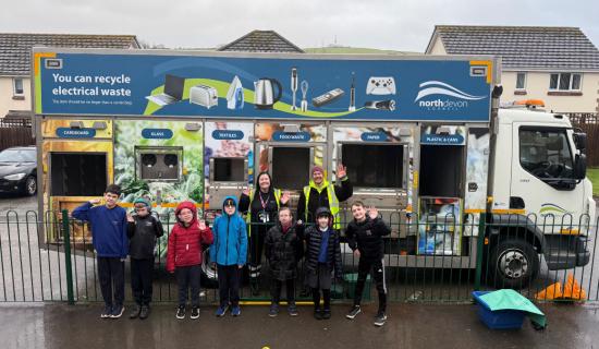 Pupils get hands-on lesson in recycling at Barnstaple school