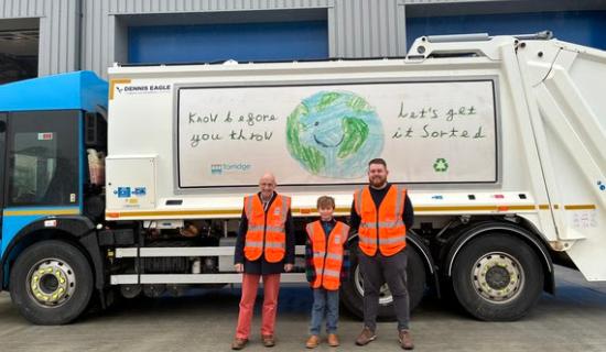 Bideford boy sees winning design brought to life on new Torridge refuse truck