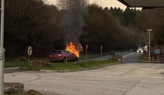 Vehicle 'severely damaged' in fire on A361 road in North Devon