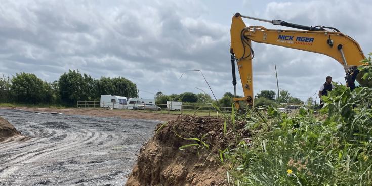 Devon CPRE - the field at Charles soon after the travellers arrived