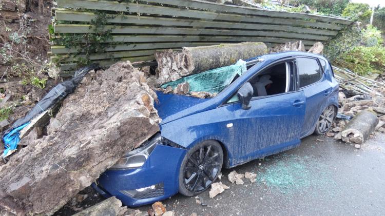 Wall collapse in Bideford leaves damaged cars and debris in place as safety fears mount