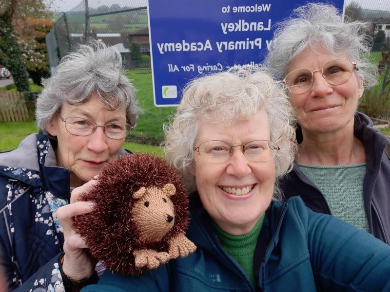 Members of the Landkey Hedgehog Group with Herbert - Credit: Submitted