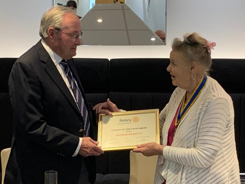 Rotary President Ro Day with Arthur Bennett - Credit: RCB