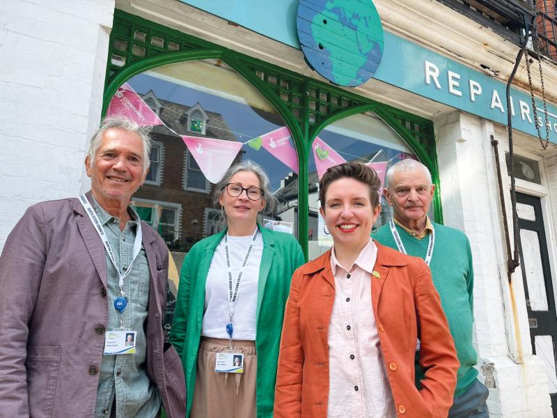 Carla Denyer with Green North Devon District Councillors (L-R) Ricky Knight, Sara Wilson and Mark Haworth-Booth - Credit: Green Party