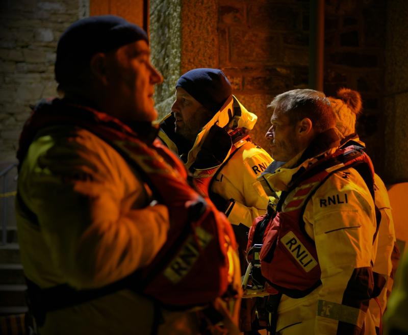 Appledore RNLI volunteer crew prepare for a long night time shout - Credit: Appledore RNLI