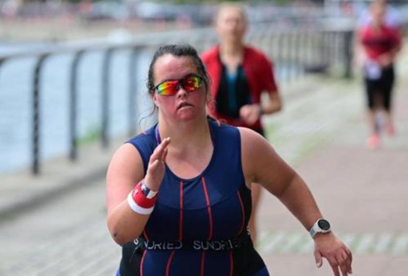 Jade at the London Olympic Distance Triathlon - Credit: North Devon Hospice