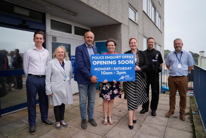 (Centre, L to R) Councillor Paul Crabb, North Devon MP Selaine Saxby and Devon & Cornwall Police Commissioner Alison Hernandez - Credit: OPCC 