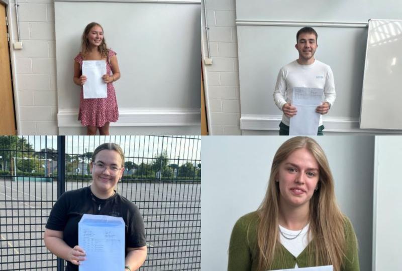 Sixth form students at Bideford College picking up their A-level or BTEC results - Credit: Bideford College