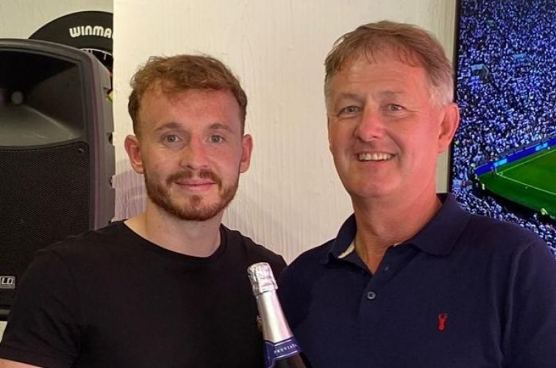 Man of the Match Turner with Gary Smale from Bideford Appliance Store