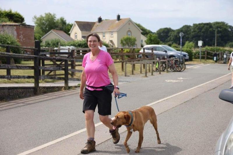 North Devon MP Selaine Saxby walking for the Veteran's Charity with her dog Henry