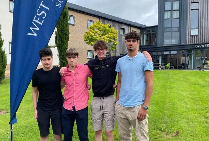 West Buckland School GCSE students on results day - Credit: WBS