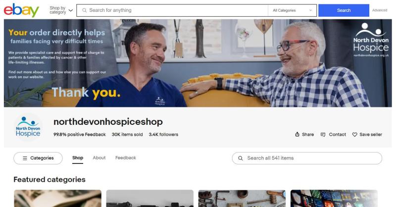 The North Devon Hospice's eBay page