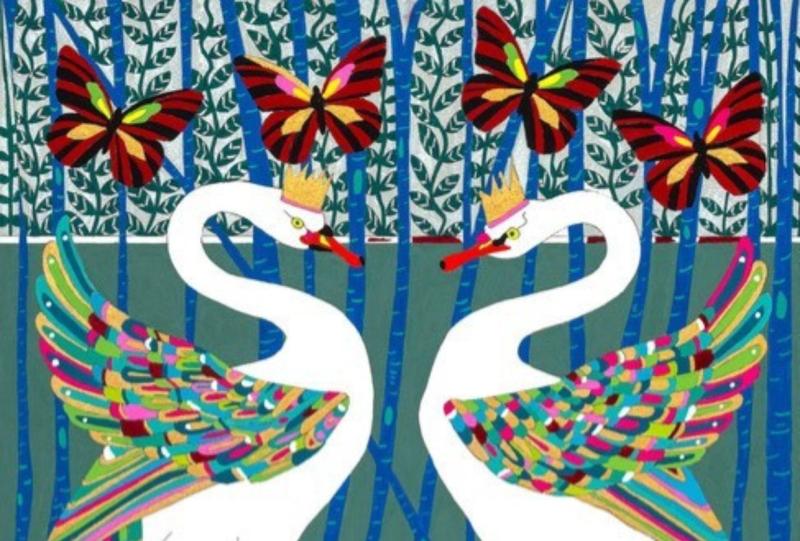 Mute Swans In Crowns by NQ Fine Art & Illustration is one of the pieces being exhibited