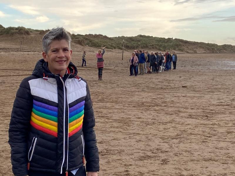 Campaigner from the Save Our Sands group Helen Cooper at Saunton Sands - Credit: Alison Stephenson