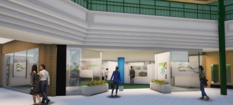 Artist impression of the new town centre hub - Credit: NDC