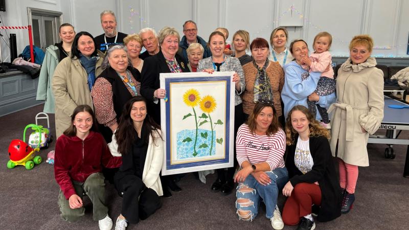 Members of the Ukrainian hub thank Torridge District Council for its support - Credit: TDC