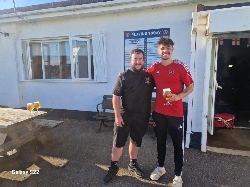 Well earned drink for Man of the Match Josh Parry