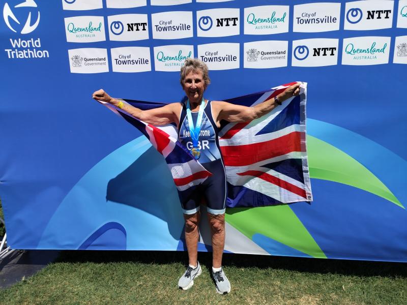 Peggy Crome flying the flag for GB and North Devon