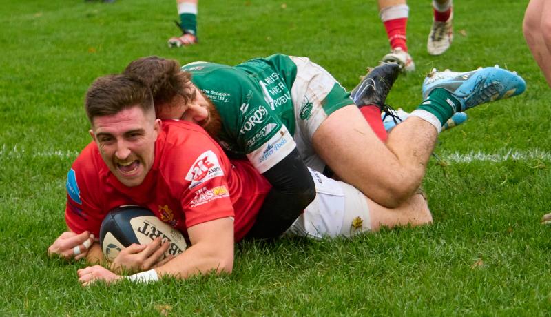 Captain Jordan Petherbridge scoring. Pic from Bob Collins