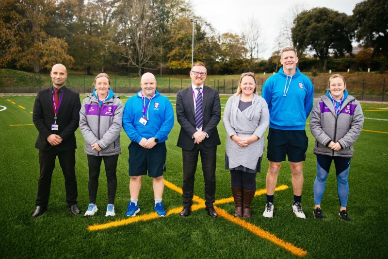 Kingsley team Mr David Amato, Miss Braunton, Mr Ward, Mr Pavis, Lucy Flood (Bideford Rugby Club), Mr Skelding, Miss Ellis