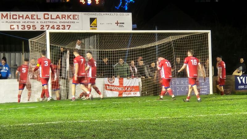 Bideford win at Exmouth. Pic from Sean Gosling