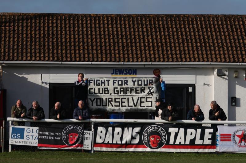 Fighting for a positive future at Barnstaple Town. Pic from Nathan Bennett
