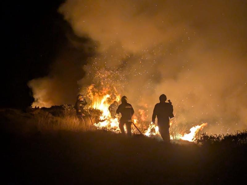 Fire breaks out on heathland as cause remains mystery