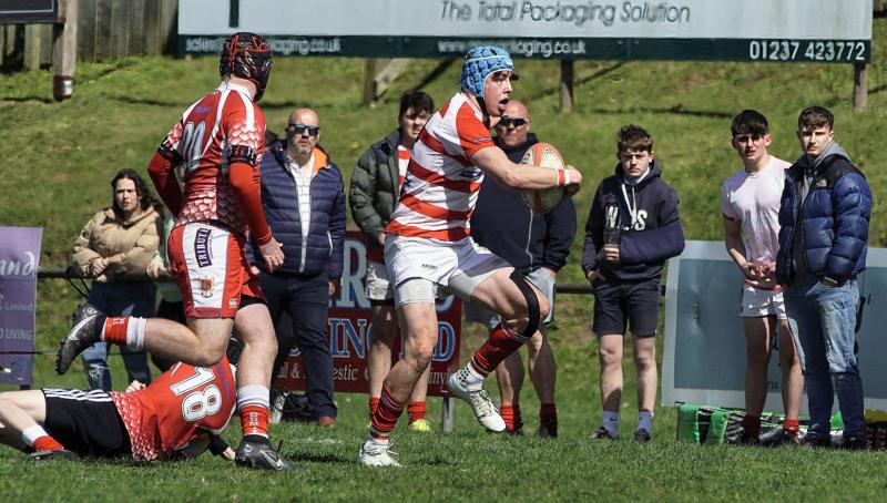 Jack Cotgreave in action for Bideford RFC. Pic from Kevin Crowl