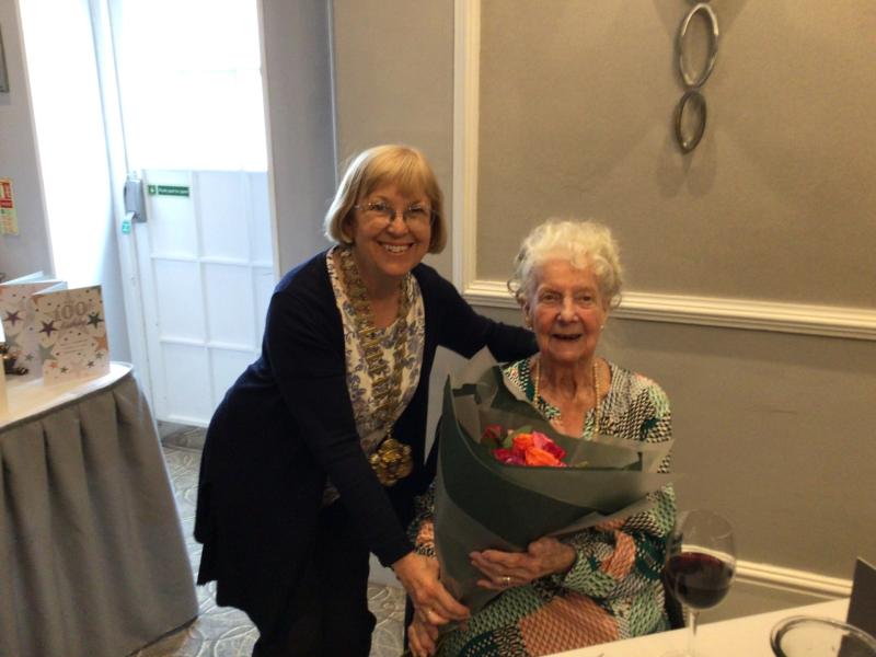 ndg Bette Palmer 100th with Janet Coates