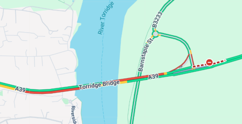 Standstill traffic in North Devon after two-vehicle collision