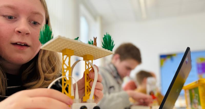 Children enjoying Lego Robotics session at Newton Abbot Library