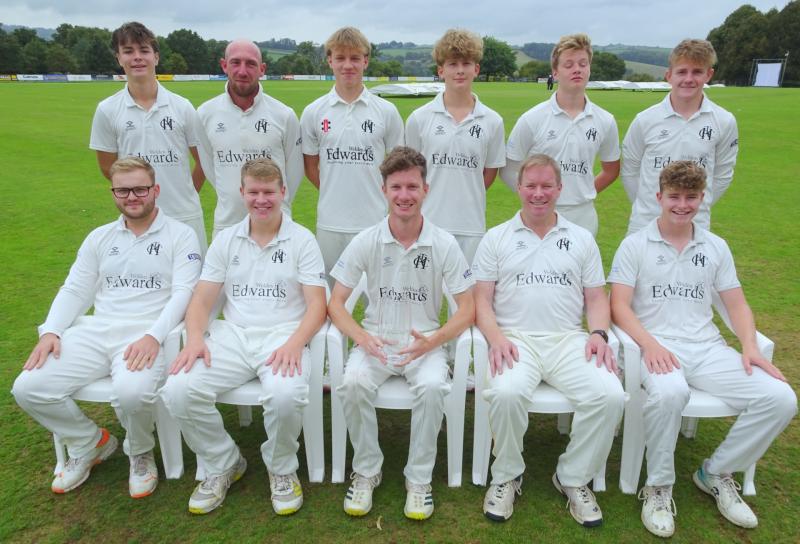 Heathcoat Cricket Club with the trophy. Pic from Jim Lowe