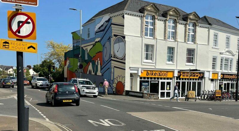 Barnstaple Square no right turn credit DCC-Google