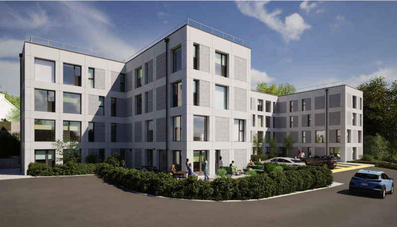 NDDH accommodation graphic Front elevation