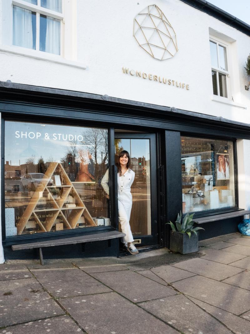 Georgie in the entrance of the Wanderlust Life credit Max Weston