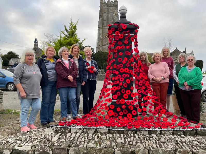 Remembrance Chittlehampton poppy installation NEW