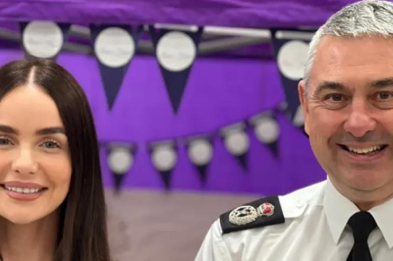 Aimee Green, CEO of Luna's Fund and James Vaughan, Chief Constable of Devon and Cornwall Police (Credit- D&C Police)