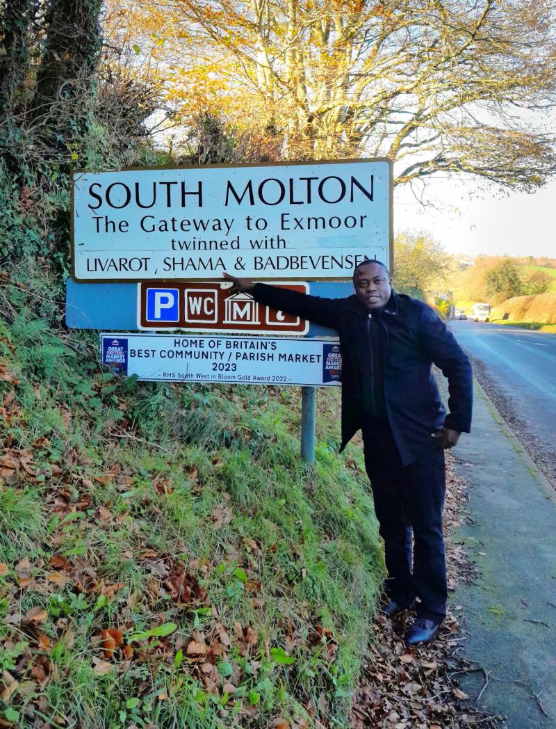 South Molton King visit sign