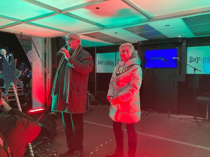 Bay of Lights welcome from council leader Dave Thomas and mayor Barbara Lewis