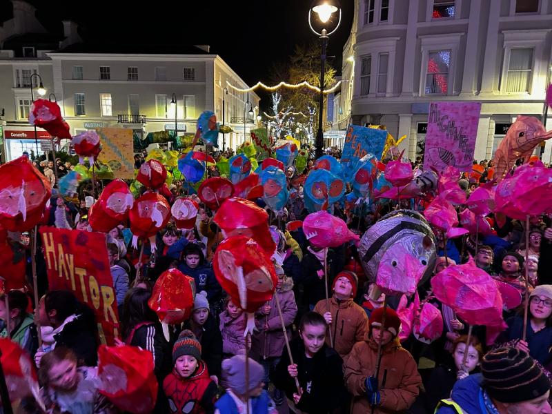 Local schoolchildren, community artists and residents will join forces for a colourful procession Image- Newton Abbot Town Council